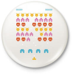 printfashion Galaga - Kitűző, hűtőmágnes - Fehér (11688695)