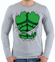 printfashion Képregényes hasizom - Férfi hosszú ujjú póló - Sport szürke (4262788)