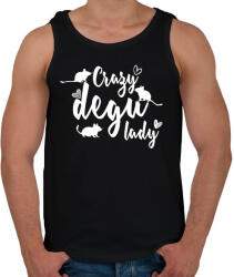 printfashion Őrült degus hölgy - Férfi atléta - Fekete (14472969)