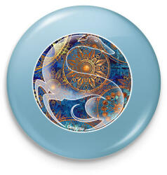 printfashion Agár kör motívumban - Kitűző, hűtőmágnes - Világoskék (13412504)