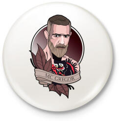 printfashion Conor McGregor - Kitűző, hűtőmágnes - Fehér (3588228)