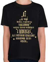 printfashion karácsonyi kritika - Gyerek póló - Fekete (5592542)