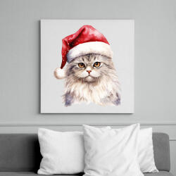 printfashion CAT WINTER 09 - Vászonkép - Fehér (15157861)