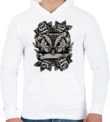 printfashion Bagolyszerelem - Férfi kapucnis pulóver - Fehér (78803)