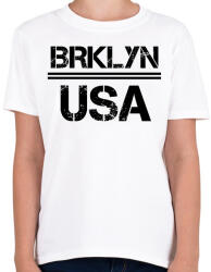 printfashion Usa brooklyn - Gyerek póló - Fehér (4379604)