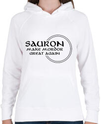 printfashion Sauron make Mordor great again! - Női kapucnis pulóver - Fehér (2020281)