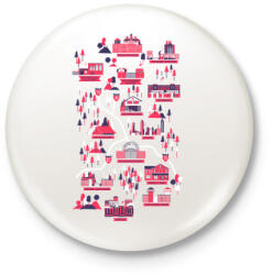 printfashion The walking dead map - Kitűző, hűtőmágnes - Fehér (3074827)