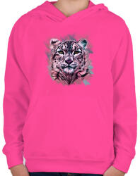printfashion leopard absztrakt - Gyerek kapucnis pulóver - Fukszia (1422762)