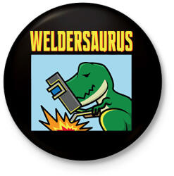printfashion Weldersaurus - Kitűző, hűtőmágnes - Fekete (13731021)