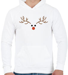 printfashion Szarvas - Férfi kapucnis pulóver - Fehér (5436795)