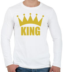 printfashion KING - Férfi hosszú ujjú póló - Fehér (541154)