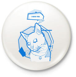 printfashion Antisocial cat - Kitűző, hűtőmágnes - Fehér (9964667)