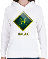 printfashion Halak - Női kapucnis pulóver - Fehér (5349011)