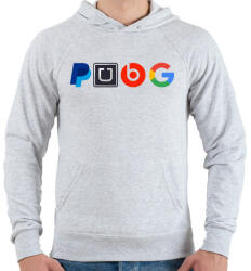 printfashion PUBG logo paródia - Férfi kapucnis pulóver - Sport szürke (1096950)
