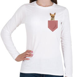 printfashion Csivava zsebben - Női hosszú ujjú póló - Fehér (7105098)