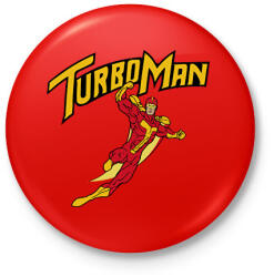 printfashion TurboMan - Kitűző, hűtőmágnes - Piros (7575543)