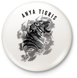 printfashion ANYATIGRISblackandwithe - Kitűző, hűtőmágnes - Fehér (3079427)