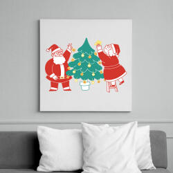 printfashion Télapó és télanyó - Vászonkép - Fehér (14622358)