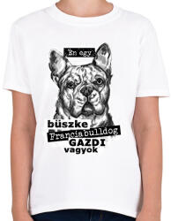 printfashion Bulldog gazdi - Gyerek póló - Fehér (5656624)