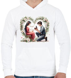 printfashion Leszel a feleségem? - Férfi kapucnis pulóver - Fehér (15526532)