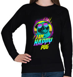 printfashion Boldog mopsz - Női pulóver - Fekete (2299619)