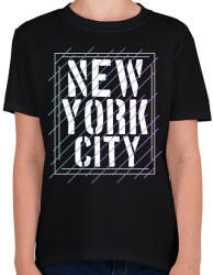 printfashion New York City - Gyerek póló - Fekete (4387994)