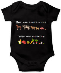 printfashion Barátok és ételek - Baba Body - Fekete (14497584)