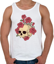 printfashion Rózsás Koponya - Férfi atléta - Fehér (1781771)