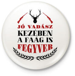 printfashion Jó vadász kezében - Kitűző, hűtőmágnes - Fehér (7495178)