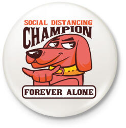printfashion Kutya - forever alone - Kitűző, hűtőmágnes - Fehér (4309444)