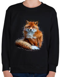 printfashion róka - Gyerek pulóver - Fekete (13058264)