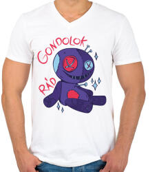 printfashion Horror figura - gondolok rád 2 - Férfi V-nyakú póló - Fehér (5526423)