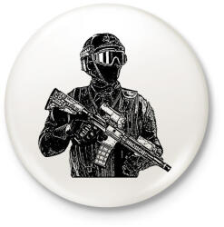 printfashion katona - Kitűző, hűtőmágnes - Fehér (7422068)