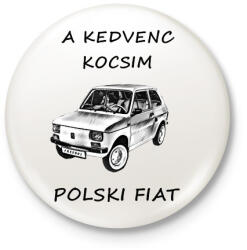 printfashion POLSKI FIAT - Kitűző, hűtőmágnes - Fehér (3080550)