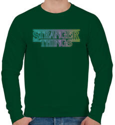 printfashion Stranger Things szivárvány - Férfi pulóver - Sötétzöld (4292465)