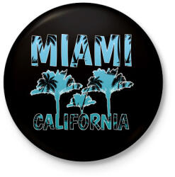 printfashion Miami california - Kitűző, hűtőmágnes - Fekete (4390754)