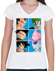 printfashion Dragon Ball - Női V-nyakú póló - Fehér (12363182)