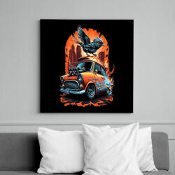 printfashion Hot Rod Retro MINI Car - Vászonkép - Fekete (13201570)