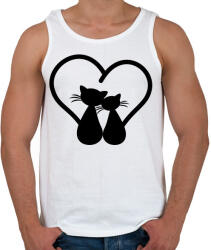 printfashion Szerelmes cicák - Férfi atléta - Fehér (1038075)