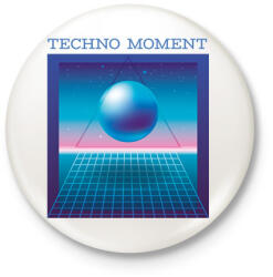 printfashion Techno Moment - Kitűző, hűtőmágnes - Fehér (6579412)
