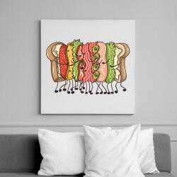 printfashion Szendvics ölelés - Vászonkép - Fehér (13104886)