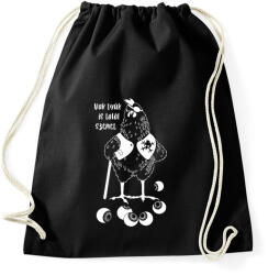 printfashion Vak tyúk is talál szemet - Sportzsák, Tornazsák - Fekete (1201694)
