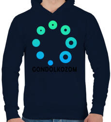 printfashion Gondolkozom - Férfi kapucnis pulóver - Sötétkék (2266731)