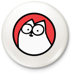 printfashion White cat - Kitűző, hűtőmágnes - Fehér (3090388)