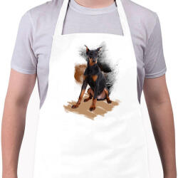 printfashion Dobermann - Kötény - Fehér (4906223)