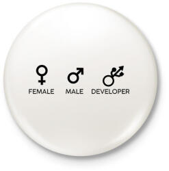 printfashion Developer - Kitűző, hűtőmágnes - Fehér (7242393)