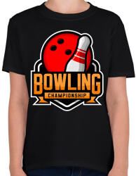 printfashion Bowling - Gyerek póló - Fekete (16328659)