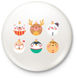printfashion Karácsonyi gömbök - Kitűző, hűtőmágnes - Fehér (5638426)