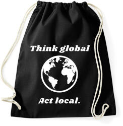 printfashion Think global - act local - Sportzsák, Tornazsák - Fekete (2475338)