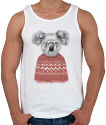 printfashion Winter koala (red) - Férfi atléta - Fehér (464338)